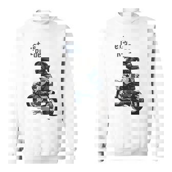 バイクに乗る面白いパグ犬レッツライド スウェットシャツ - Kawaiitshirt