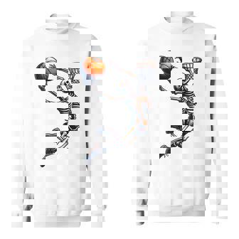 バスケットボール スケルトン ハロウィン 男性 男の子 バスケットボール ハロウィン スウェットシャツ - Kawaiitshirt