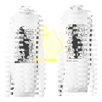 バステット 古代エジプトの猫 神 ヒエログリフ グラフィックアート愛好家 スウェットシャツ - Kawaiitshirt