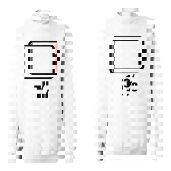 バッテリー1 1残り バッテリー切れtシャツバッテリー低 スウェットシャツ - Kawaiitshirt