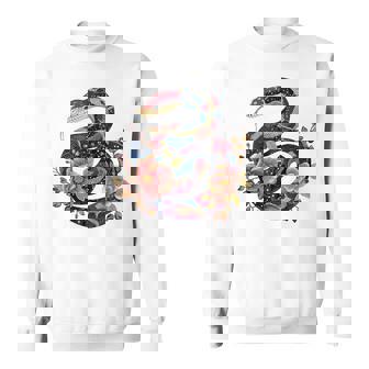 パイソン 蛇 フローラルボール パイソン タトゥーフラワー 蛇好き スウェットシャツ - Kawaiitshirt