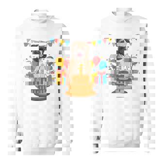 パグ 1歳 誕生日 お祝い ケーキ ペット 動物 犬 オーナー パグ スウェットシャツ - Kawaiitshirt