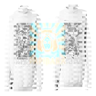 パピバラ おもしろカピバラ 最高のお父さん 父の日 カピバラ 長袖tシャツ スウェットシャツ - Kawaiitshirt