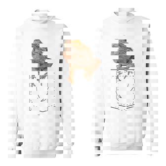 ヒゲのあるドラゴンリザード 爬虫類フェイクポケット スウェットシャツ - Kawaiitshirt