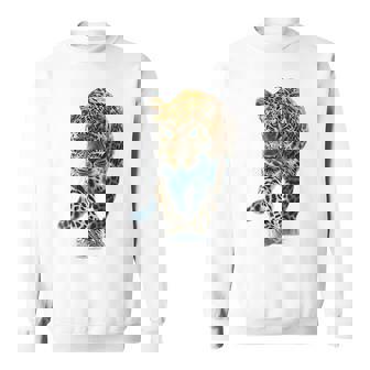 ヒョウ アニマルプリント モチーフ 描画 ポートレート ヒョウ スウェットシャツ - Kawaiitshirt