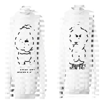 ビションフリーゼ 犬 怒る かわいい おもしろ イラスト シンプル 簡単 Bichon Frise 長袖tシャツ スウェットシャツ - Kawaiitshirt
