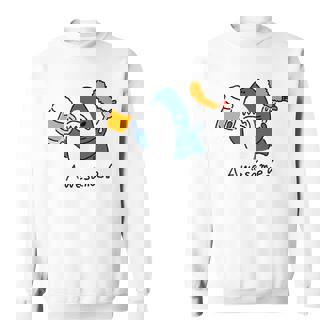 ビールとエビフライとサメ色付き スウェットシャツ - Kawaiitshirt