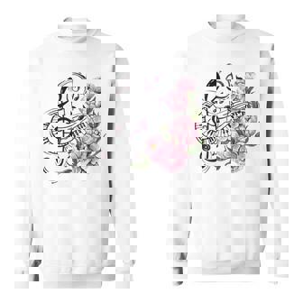 ピアノの鍵盤、音符、花 スウェットシャツ - Kawaiitshirt
