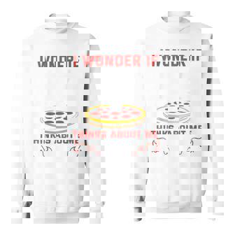 バックプリント ピザも私のことを考えているのかな スウェットシャツ - Kawaiitshirt