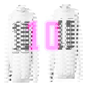 ピンク色背番号 10 チーム短大スポーツピンク色背番号付きユニフォーム スウェットシャツ - Kawaiitshirt