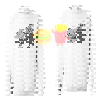 フライドポテト ハンバーガー チーズバーガー 友達 ファストフード フライドポテト スウェットシャツ - Kawaiitshirt