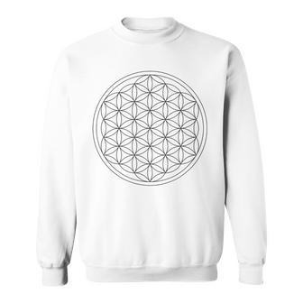 フラワー オブ ライフ 幾何学 模様 図形 シンボル スピリチュアル フラワーオブライフ スウェットシャツ - Kawaiitshirt