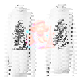 フランス パリ エッフェル塔 ファッション トイ プードル パリ 子犬 スウェットシャツ - Kawaiitshirt