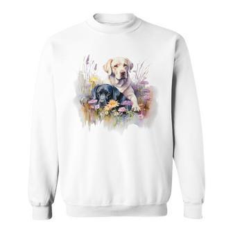 フローラルワイルドフラワー 犬 ラブラドールレトリバー スウェットシャツ - Kawaiitshirt