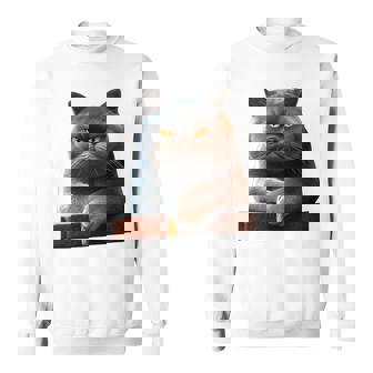 ブリティッシュショートヘア猫猫ママ猫ママかわいい猫 長袖tシャツ スウェットシャツ - Kawaiitshirt