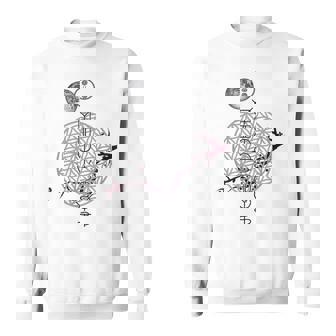 ホツマ文字 ヲシテ文字 フラワーオブライフ とほかみえみため とほかみゑひため 桜 月 アウワ 開運 言霊 宇宙 お守り スウェットシャツ - Kawaiitshirt