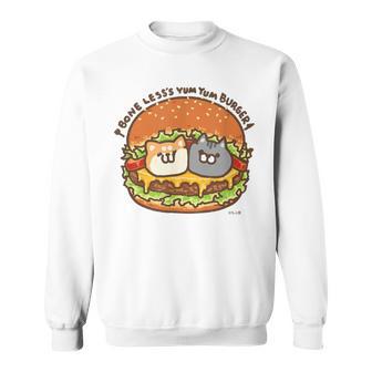 ボンレス犬とボンレス猫 ハンバーガー スウェットシャツ - Kawaiitshirt