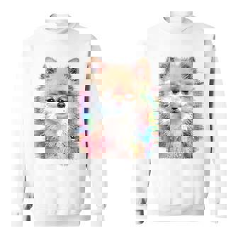 ポメラニアン 抽象画 グラフィック 絵画 動物 ポメラニアン スウェットシャツ - Kawaiitshirt