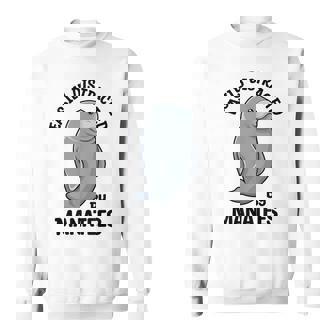 マナティーに気を取られる かわいい 海の動物 マナティー スウェットシャツ - Kawaiitshirt