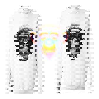 マルチカラー アート カラフル チンパンジー スウェットシャツ - Kawaiitshirt