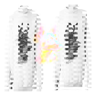 ミニチュア ピンシャー 犬 ペット アート カラフル ミニチュア ピンシャー スウェットシャツ - Kawaiitshirt