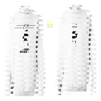 ミャンマーの地図と国の名前が付いたビルマの国旗 スウェットシャツ - Kawaiitshirt