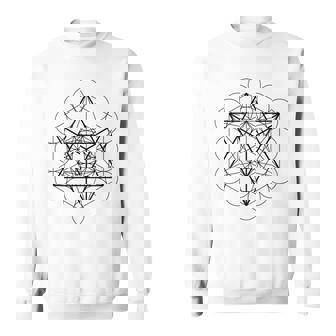 メタトロンキューブ マカバ（スターテトラヒドロン）神聖幾何学 スウェットシャツ - Kawaiitshirt