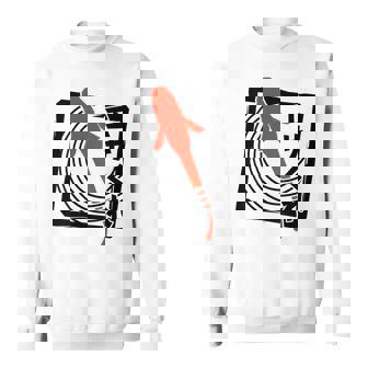 メダカ：ハンコスタンプデザインで描かれたメダカはエサを欲す。 スウェットシャツ - Kawaiitshirt