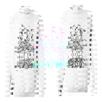 メリークリスマス フラミンゴスクワッド トロピカルスタイル 長袖tシャツ スウェットシャツ - Kawaiitshirt