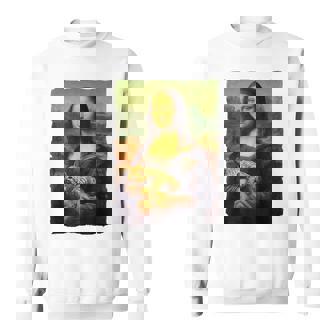 モナ・リザとオレンジ色の猫 面白いアートの絵 スウェットシャツ - Kawaiitshirt