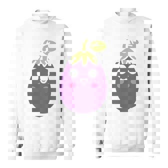 ユーモアフードナスのシンプルなナス 長袖tシャツ スウェットシャツ - Kawaiitshirt