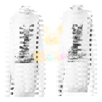 ヨーキー ヨークシャーテリア 犬種 ハッピーイースター メンズ レディース スウェットシャツ - Kawaiitshirt