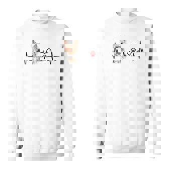 ヨークシャーテリア 心電図 ハートビート ハートライン 犬好き スウェットシャツ - Kawaiitshirt