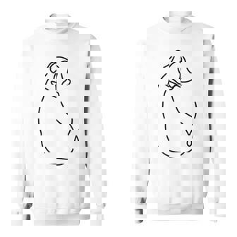 ラインタトゥー、ラインアートtシャツ、ミニマリストな犬のモチーフ スウェットシャツ - Kawaiitshirt