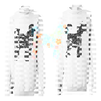 ラブラドゥードルやゴールデンドゥードルのママのためのフローラルドッグシルエット スウェットシャツ - Kawaiitshirt
