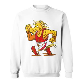 ランニング フィットネス スポーティ ユニコーン スウェットシャツ - Kawaiitshirt