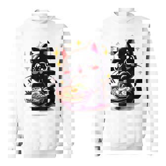 ラーメン猫かわいいアニメ猫ラーメン愛好家甘い スウェットシャツ - Kawaiitshirt