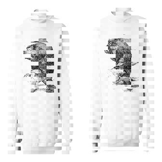 リアルなビーバースケッチ スウェットシャツ - Kawaiitshirt