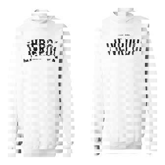 リバプール イギリス ヴィンテージ ブラック テキスト アパレル スウェットシャツ - Kawaiitshirt