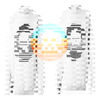 レトロ ヴィンテージ 80年代アーケード ゲーム インベーダー シンセウェイブ サンセット スウェットシャツ - Kawaiitshirt
