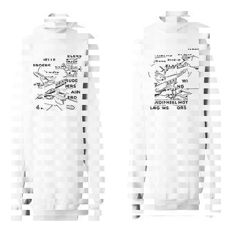 レトロな飛行機の図-ヴィンテージ旅客機の飛行履歴 スウェットシャツ - Kawaiitshirt