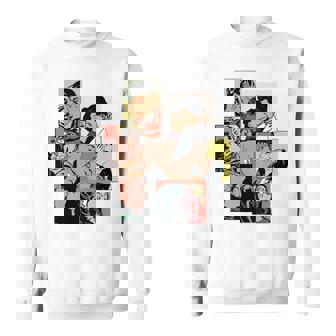 レトロコミックキス、コラージュ、ビンテージポップアートキスコミックスタイル 長袖tシャツ スウェットシャツ - Kawaiitshirt