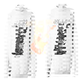 ロックンロール ギター 猫 ビンテージ Rock ギタリスト 猫 長袖tシャツ スウェットシャツ - Kawaiitshirt