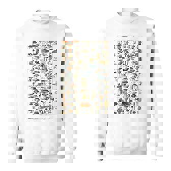 ヴィンテージ キノコ チャート イラスト キノコ モレルハンター スウェットシャツ - Kawaiitshirt