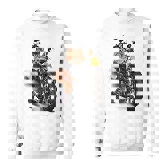 三毛猫 オレンジ猫 ねこ バイク バイカー スウェットシャツ - Kawaiitshirt