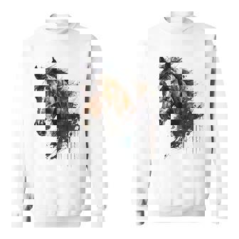 乗馬アート アニマルプリント 馬モチーフ 馬 スウェットシャツ - Kawaiitshirt