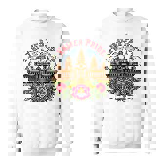 伝統的なカンボジアのクメールタトゥーデザインアンコールワット スウェットシャツ - Kawaiitshirt