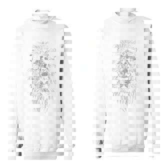 動物愛好家のための雄大なライオンポートレートグラフィックデザイン。 長袖tシャツ スウェットシャツ - Kawaiitshirt