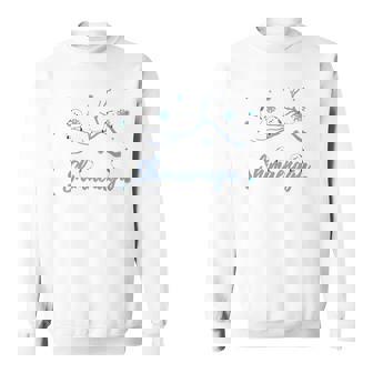 北海道 冬の風景 シマエナガのイラスト 雪の結晶 可愛い小鳥 長袖tシャツ スウェットシャツ - Kawaiitshirt