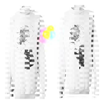 可愛い赤ちゃんのゴリラシルバーバックグラフィックバルーンアートワーク。 スウェットシャツ - Kawaiitshirt